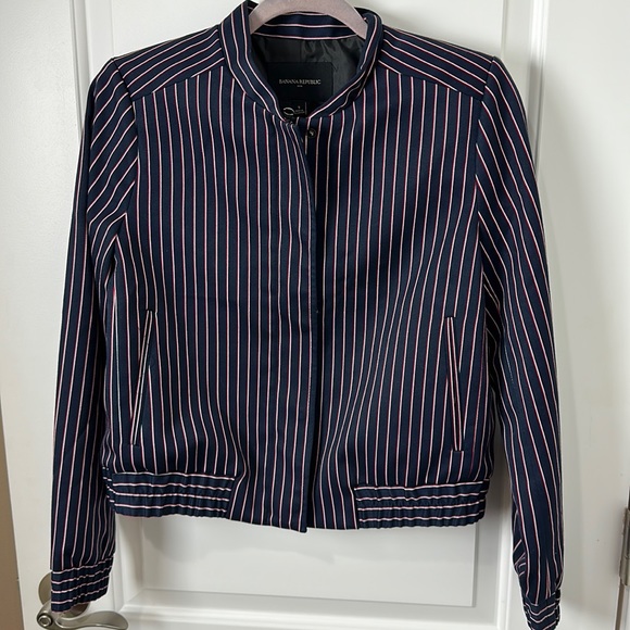 Banana Republic Jackets & Blazers - Banana republic red, white, & blue striped bomber jacket Small